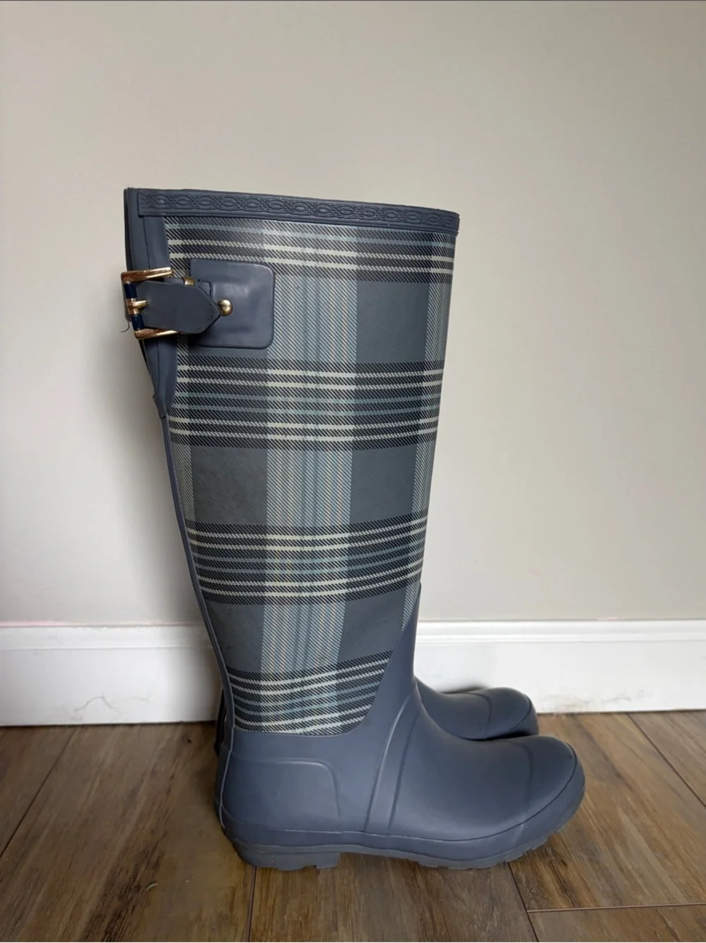 Tommy Hilfiger Plaid Tall Rain Boots